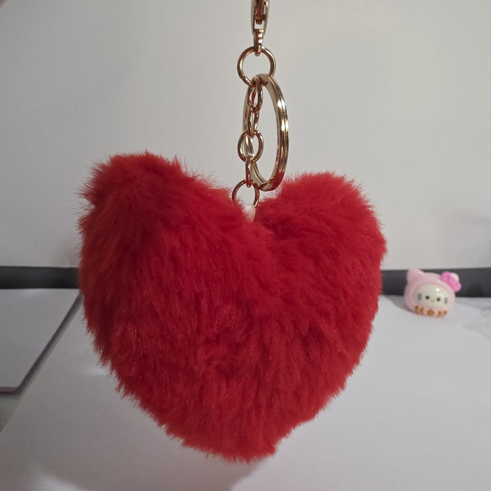 Sanrio Red Fluffy Heart Key Holder